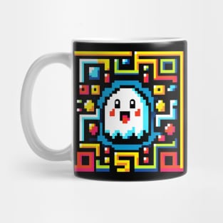 8-Bit Ghost Maze - Retro Pixel Arcade Game Design Mug